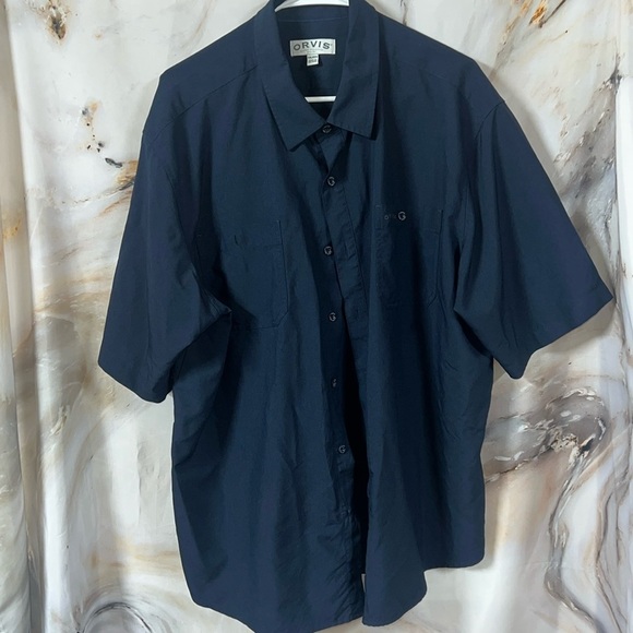 Men’s navy blue orvis shirt - Picture 1 of 4
